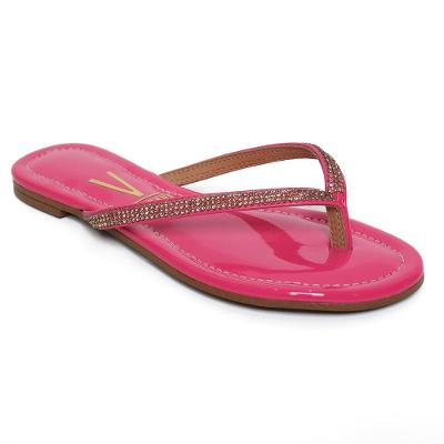 Rasteira Vizzano Strass Verniz Brilho Feminina - Pink