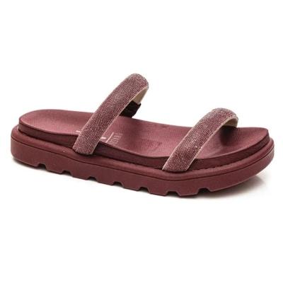 Rasteira Vizzano Flatform Strass Hotfix - Vinho