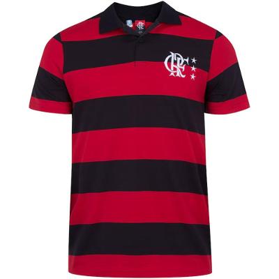 Camisa Polo Braziline Flamengo Control Masculina - Vermelho e Preto