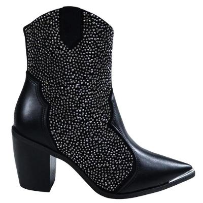 Bota Western Cano Médio Vizzano Hotfix Feminina - Preto