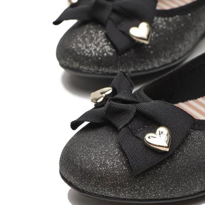 Sapatilha Infantil Molekinha Laço Corações - Preto