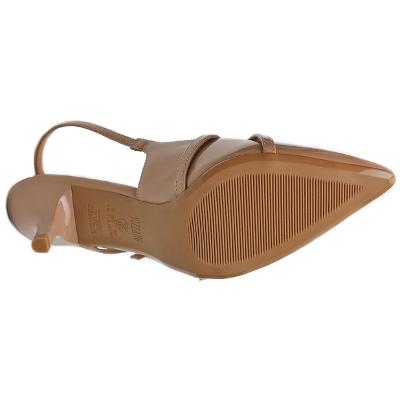 Scarpin Vizzano Slingback Salto Fino Baixo Verniz - Bege