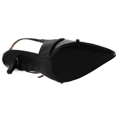 Scarpin Vizzano Slingback Salto Fino Baixo Verniz - Preto