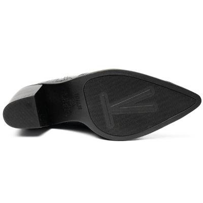Bota Western Cano Médio Vizzano Feminina - Preto e Prata