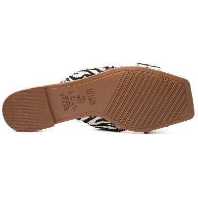Rasteira Vizzano Tira Cruzada Zebra Fivela - Preto e Branco