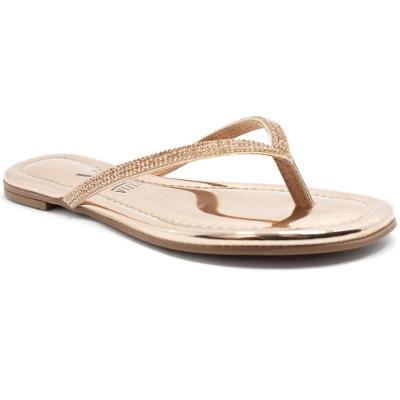 Rasteira Vizzano Metalizada Strass Feminina - Ouro Rosado