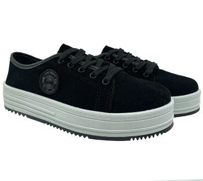 Tênis Moleca Caixa Alta Nobuck Liso Feminino - Preto