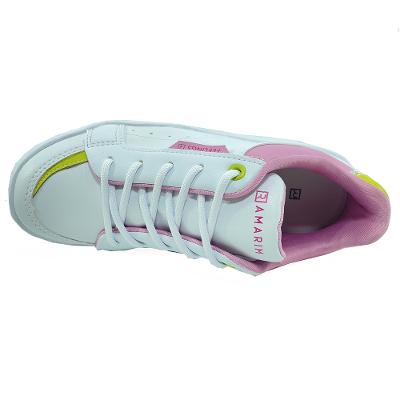 Tênis Casual Flatform Ramarim Feelings - Branco e Rosa