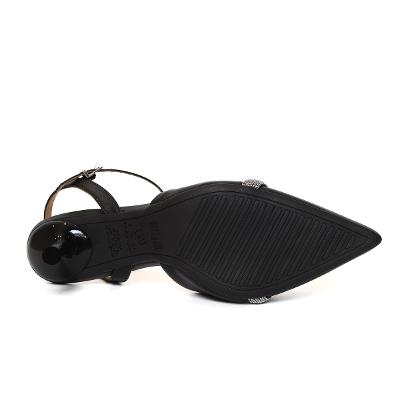 Scarpin Vizzano Tira Strass Salto Médio Feminino - Preto