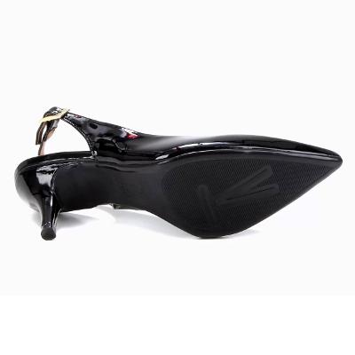 Scarpin Vizzano Slingback Verniz Salto Fino Médio - Preto
