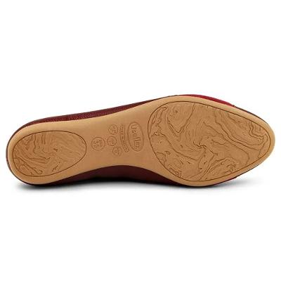 Sapatilha Couro Usaflex Bordada Joanete - Vermelho Escuro