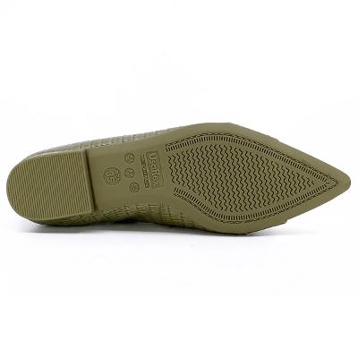 Sapatilha Couro Usaflex Bico Fino Enfeite Metal - Verde