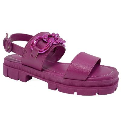 Sandália Moleca Flatform Corrente Feminina - Rosa