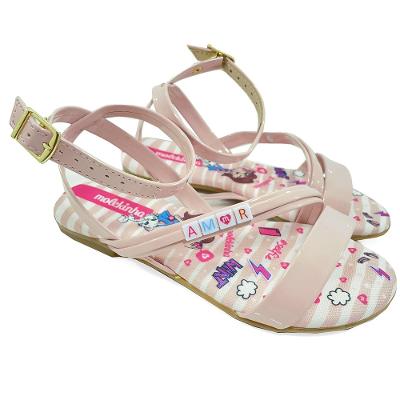 Sandália Infantil Molekinha Amor Verniz Menina - Rosa