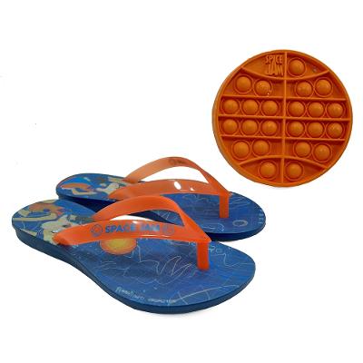 Chinelo Infantil Space Jam II Pop It Grendene Kids - Azul e Laranja