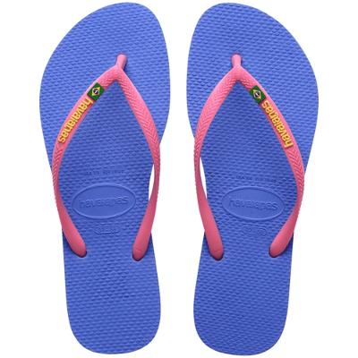 Chinelo Havaianas Slim Brasil Feminino - Azul e Rosa
