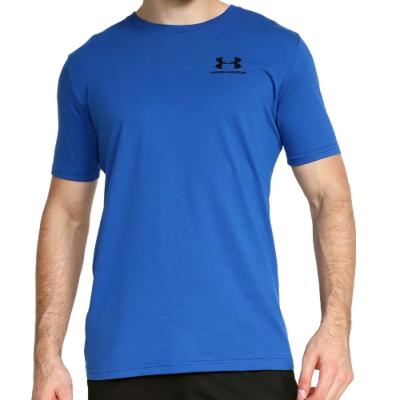 Camiseta Under Armour Sportstyle Left Masculina - Azul e Chumbo