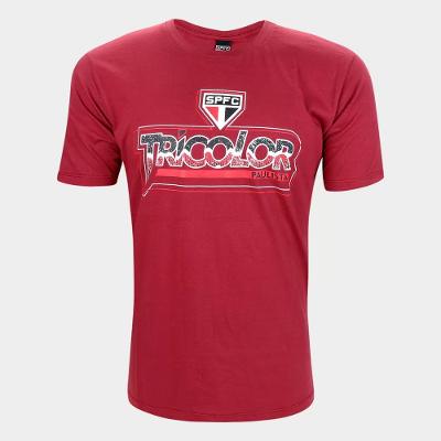 Camiseta São Paulo Tricolor Paulista Masculina - Bordô