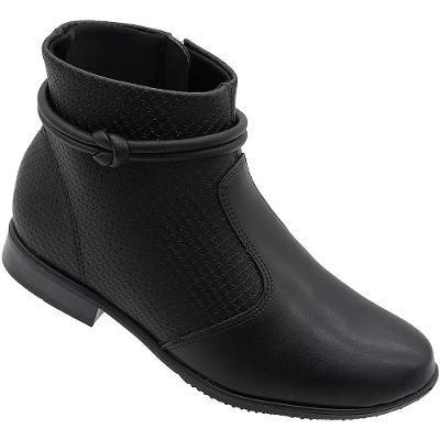 Bota Moleca Nó Cano Baixo Piton Feminina - Preto