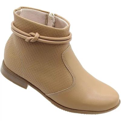 Bota Moleca Nó Cano Baixo Piton Feminina - Caramelo
