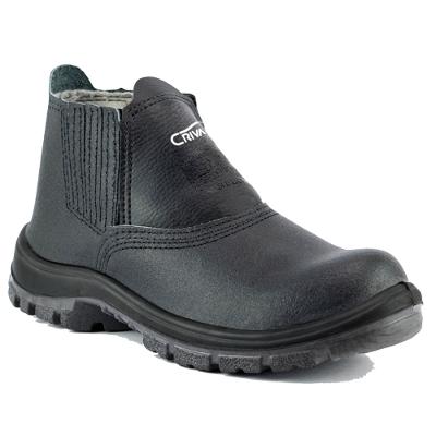 Botina De Segurança Biqueira de PVC Crival Plus EPI CA40043 Couro CP080 - Preto