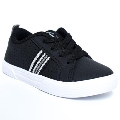 Tênis Infantil Molekinho Microperfuros Bebê - Preto e Branco