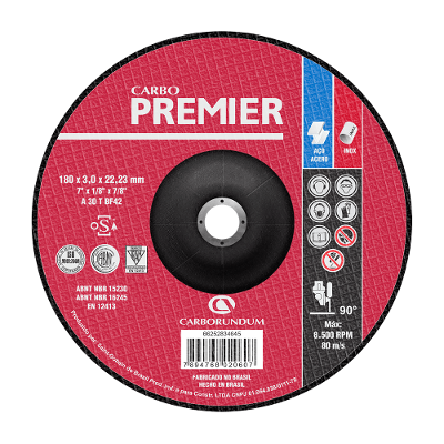 Disco de Corte 7" - 180x1,6x22,3mm - Carborundum Premier