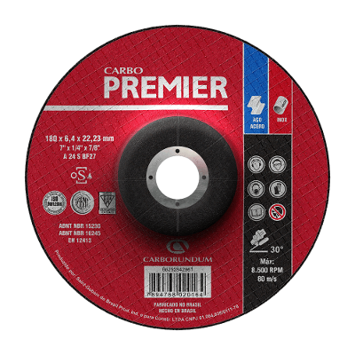 Disco de Desbaste 7" - 180x6,4x22,2mm - Carborundum Premier