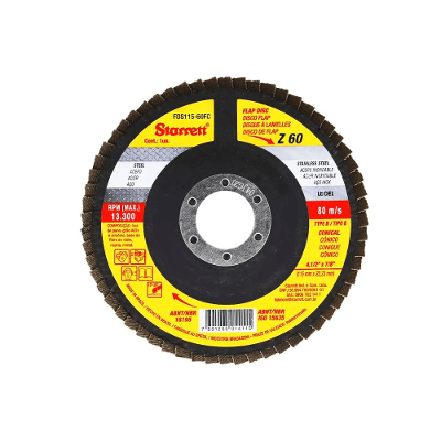 Disco Flap Acabamento 4.1/2" - 115x22,2mm G60 - Starrett