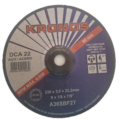 Disco de Corte com Depressão 9" - 230x3x22,2mm - Kronos