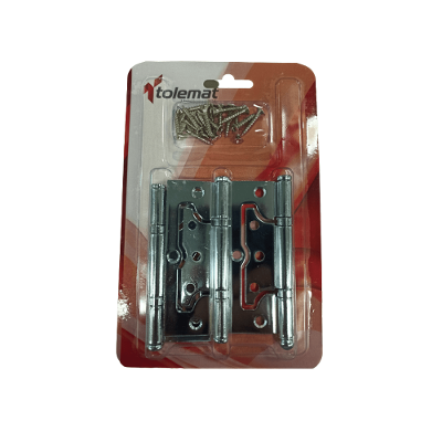 Dobradiça - 3.1/2" - Sobrepor Cromada Pino Bola com Anel