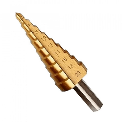 Broca Escolonada com Tratamento de Titânio em Aço Rápido - 4 a 20mm - Rocast