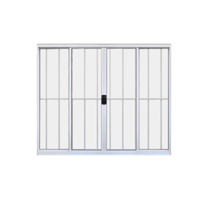Janela 4 Folhas de Correr C/ Grade 1,00 X 2.00 Alumínio Branco Linha Modular - Hale