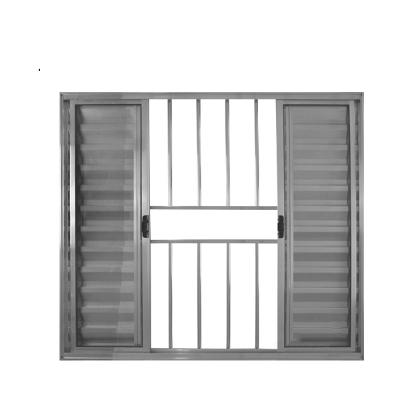 Veneziana 6 Folhas de Correr C/Grade 1.00 X 2.00 Alumínio Brilhante Linha Modular - Hale
