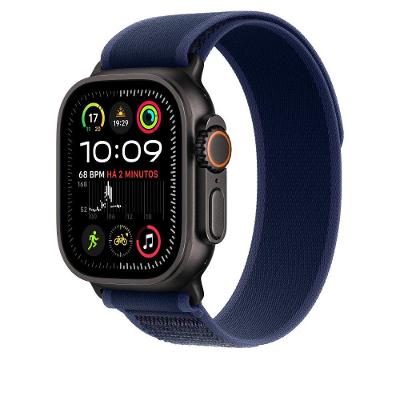 Pulseira Apple Watch 49 mm, Loop Trail Azul, Apple, Preto de Titânio