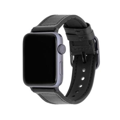 Pulseira de Couro para Apple Watch 42/44/45/46/49 MM, Preto, Originais iPlace