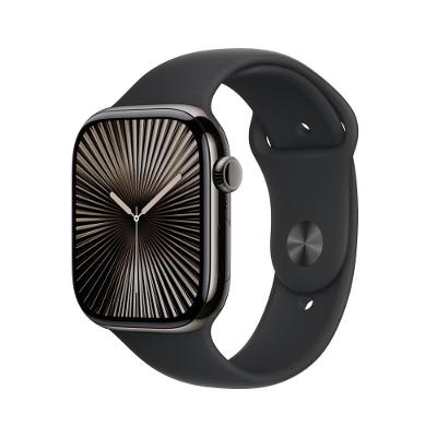 Apple Watch Series 10 GPS + Cellular, Caixa ardósia de titânio – 46 mm, Pulseira esportiva preta – P/M