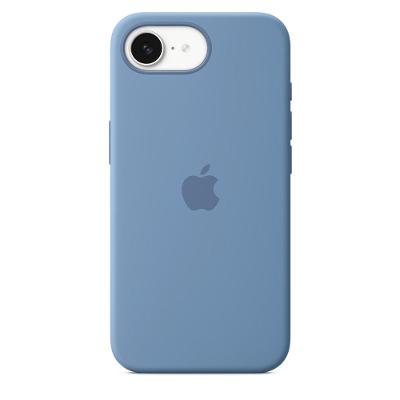 Capa de silicone para iPhone 16e – Azul‑inverno