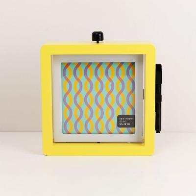 Porta-Retrato Giratório Amarelo 12X12 Cm