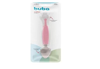 Colher 2 Em 1 Raspar Frutas E Alimentar Rosa - Buba