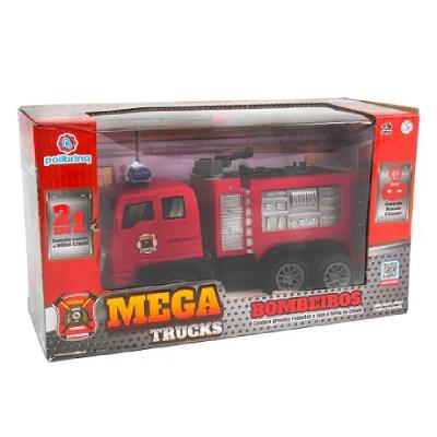 Caminhão de Controle Remoto Mega Trucks Bombeiros- Polibrinq