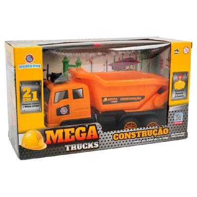 Caminhão de Controle Remoto Mega Trucks Construção-Polibrinq