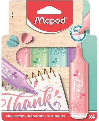 Marca Texto Flex Pastel Com 4 - Maped