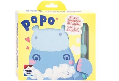Livro-Fantoche Banho Popo escova os dentes Amarelo - Happy