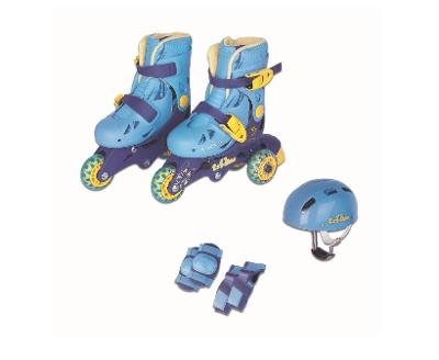 Patins Tri-line 26 29 Ajustável Com Acessórios Azul - Fênix