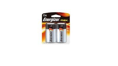 Pilha Grande-D2 Alcalina Max com 2 unidades - Energizer