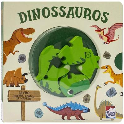 Livro Quebra-cabeça de madeira: Dinossauro - Happy Books