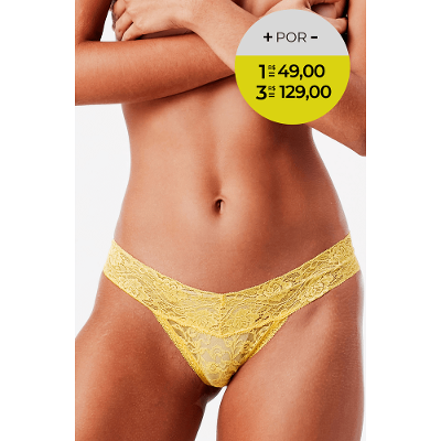 Calcinha Fio Renda Lace Color