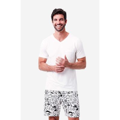 Pijama Curto Malha Abraço Masculino
