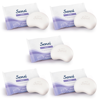 Kit  com 5 unidades de Sabonetes Hidratantes em Barra Sensi Algodão Jequiti